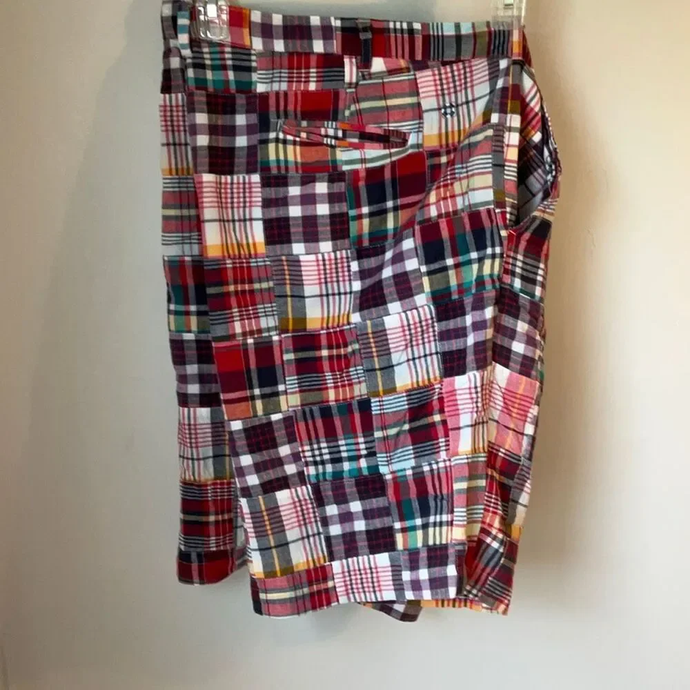 Men’s Preppy Castaway Nantucket Island Madras Plaid Shorts, 42